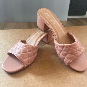 Pink Chunky Heel Sandal Heel | size : 9